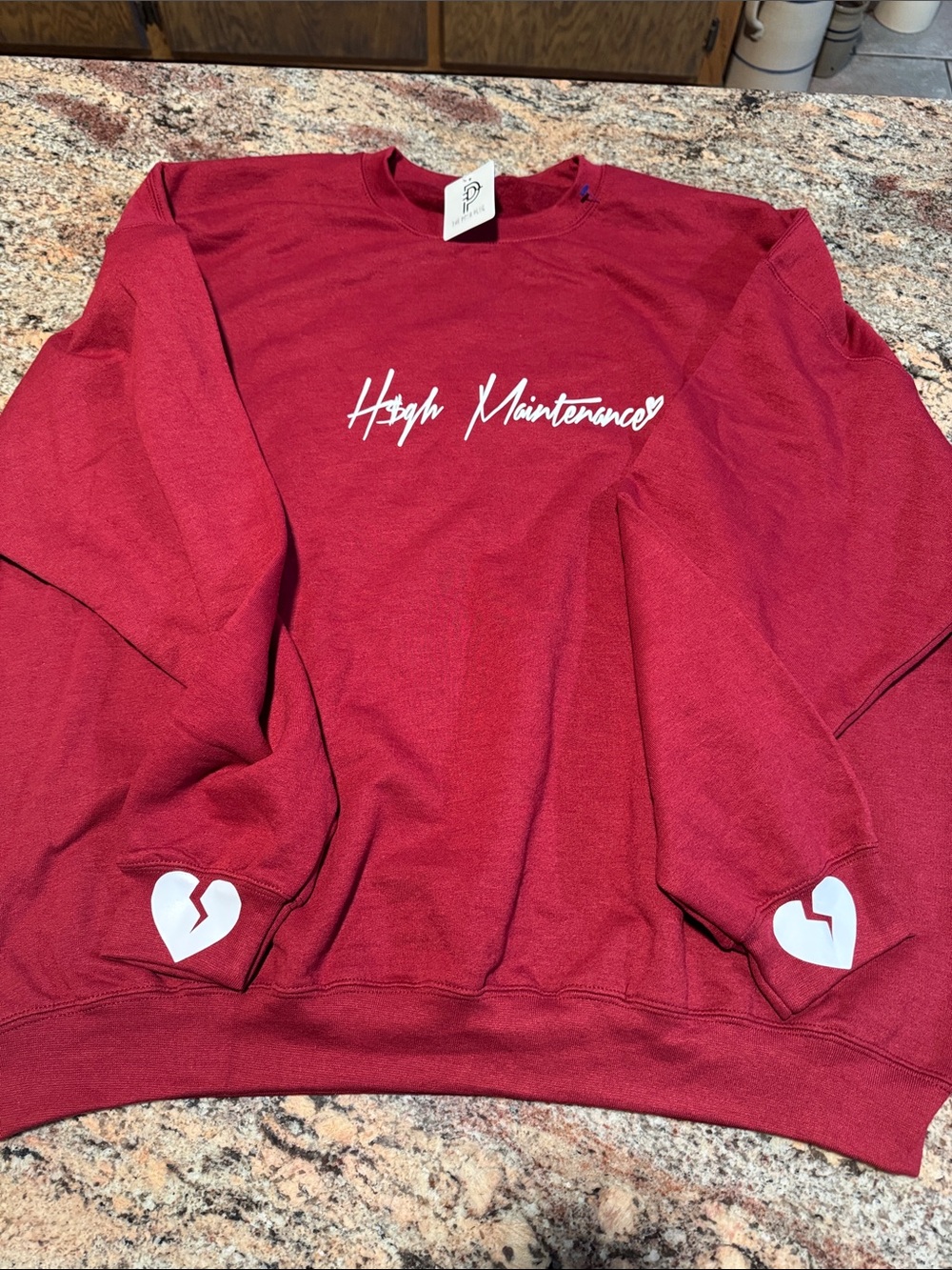 High Maintenance Red Crewneck Sweatshirt